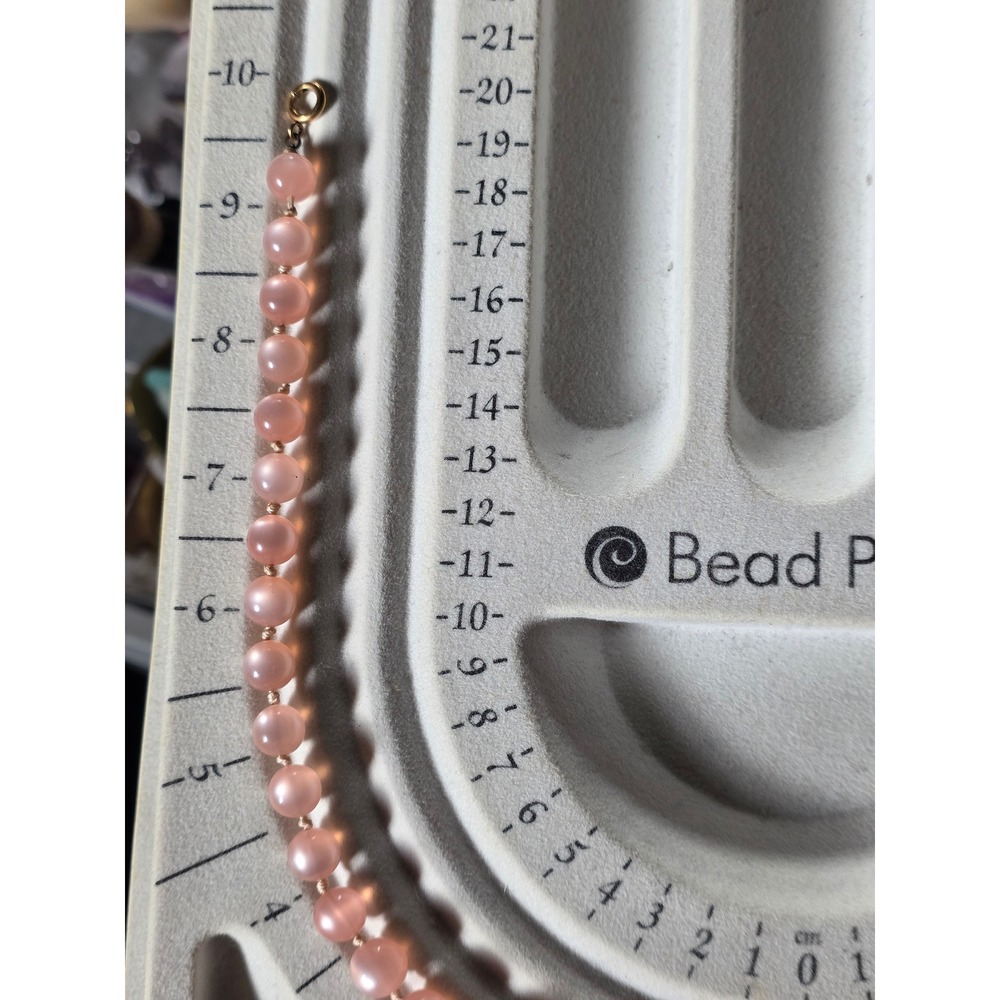 Vintage Pink Moonglow Lucite Graduated Beaded Necklace 18" - Picture 6 of 16